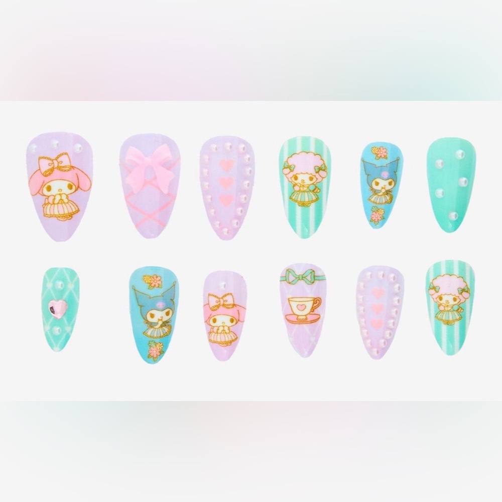 “Tea Time” My Melody & Kuromi Press-On Nail Kit- NWT